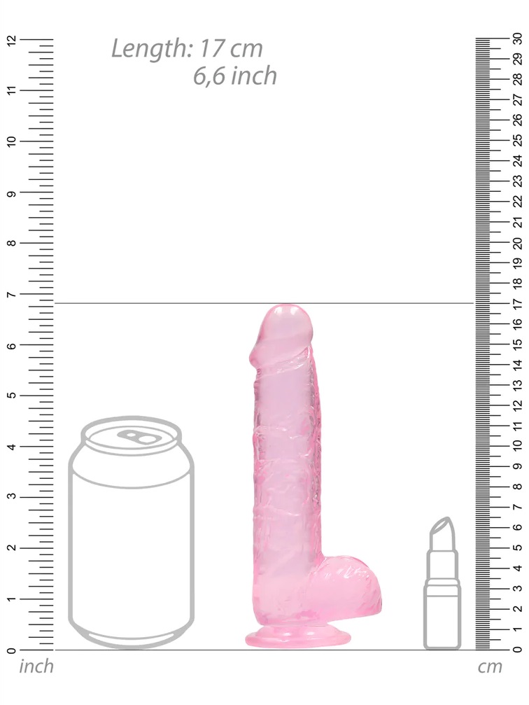 RealRock Dildo 6 Inch Hồng Túi Silicone Siêu Thực Tế