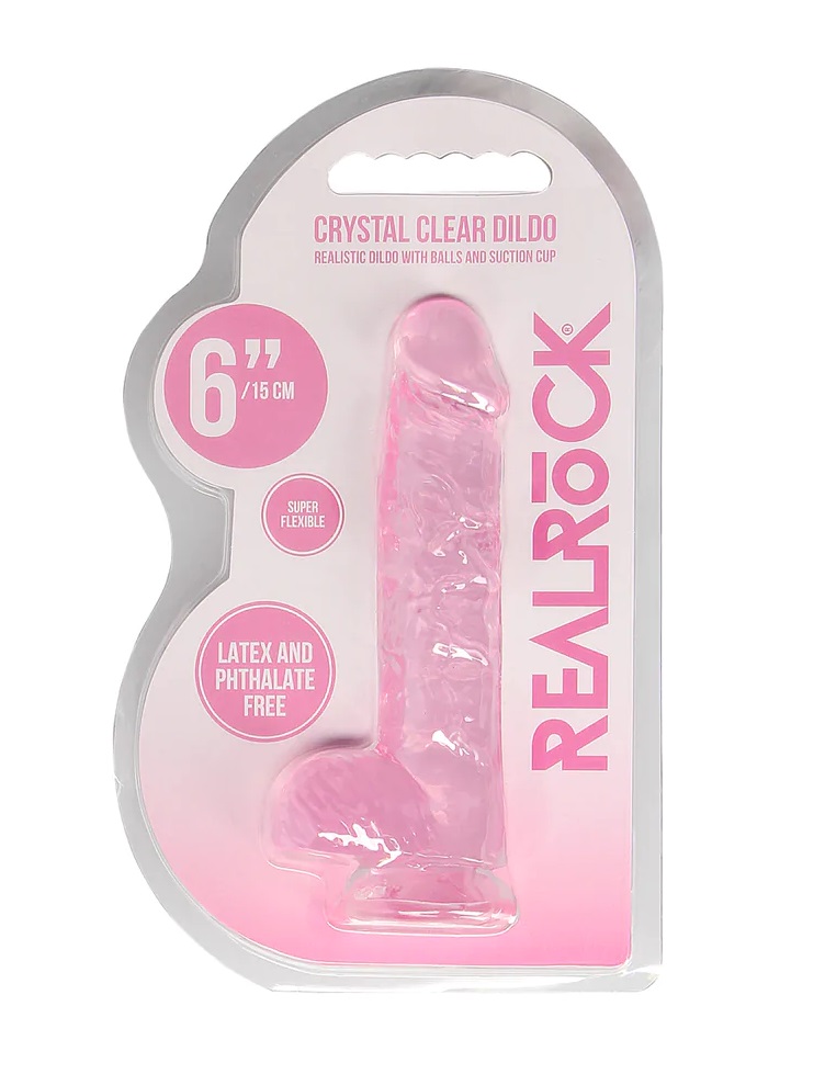 RealRock Dildo 6 Inch Hồng Túi Silicone Siêu Thực Tế