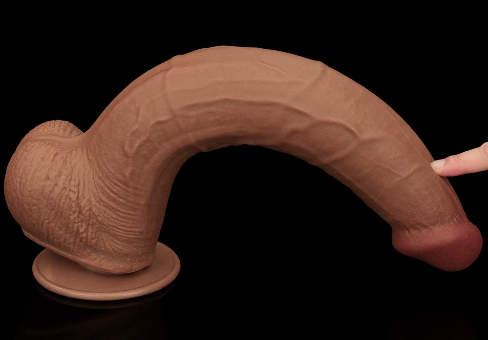 Sliding Dildo Lovetoy 13.5 Nâu Trượt Da Thực Cao Cấp Hút Hồn