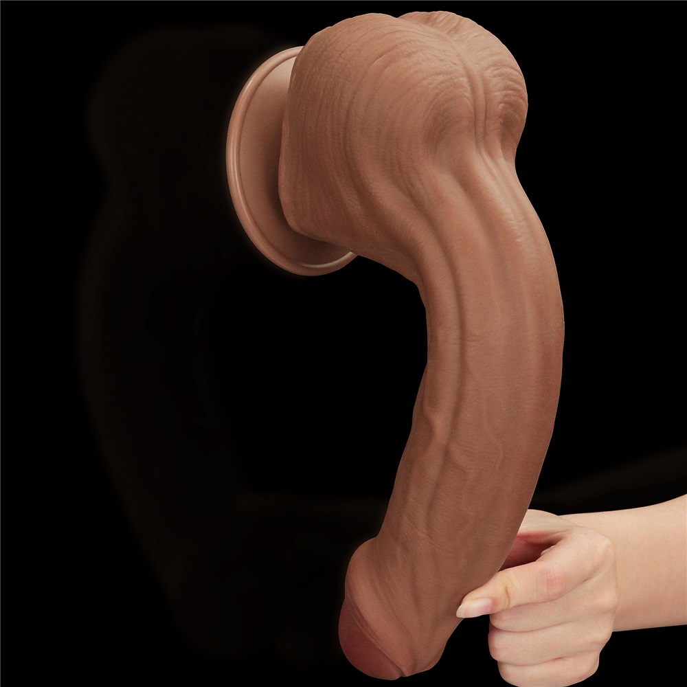 Lovetoy Sliding Dildo Nâu 29cm Lớn Linh Hoạt Khổng Lồ
