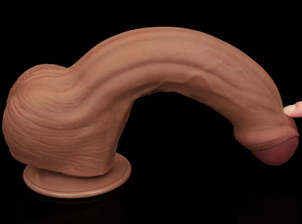 Lovetoy Sliding Dildo Nâu 29cm Siêu Lớn Linh Hoạt