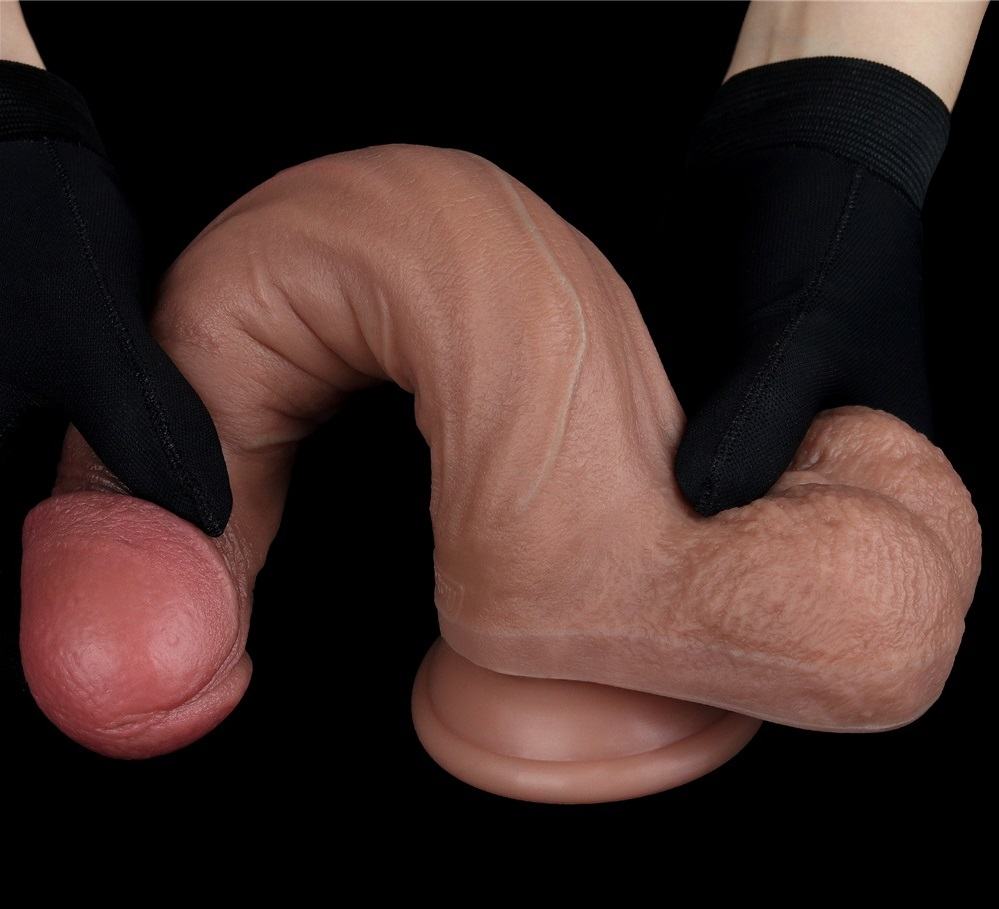 Lovetoy Dildo Đôi Lớp Nâu 22.5cm Thực Tế Cao