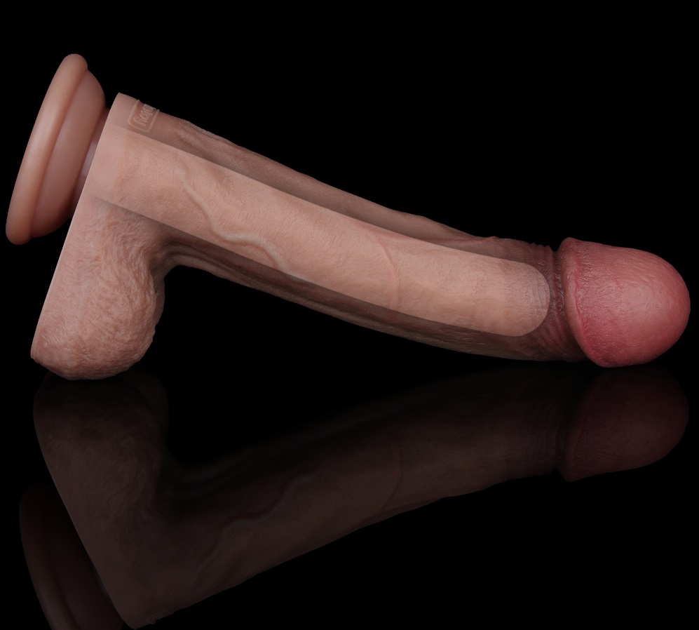 Lovetoy Dildo Đôi Lớp Nâu 22.5cm Thực Tế Cao
