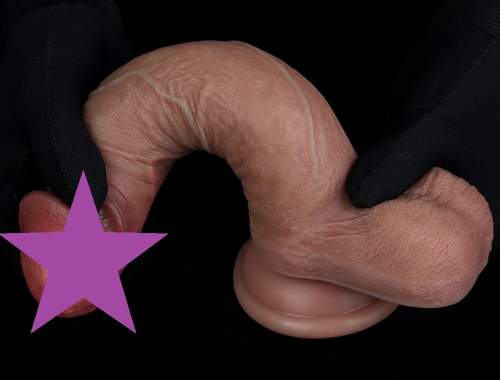 Lovetoy 7.5cm 2 Lớp Dildo Nâu 19.5cm