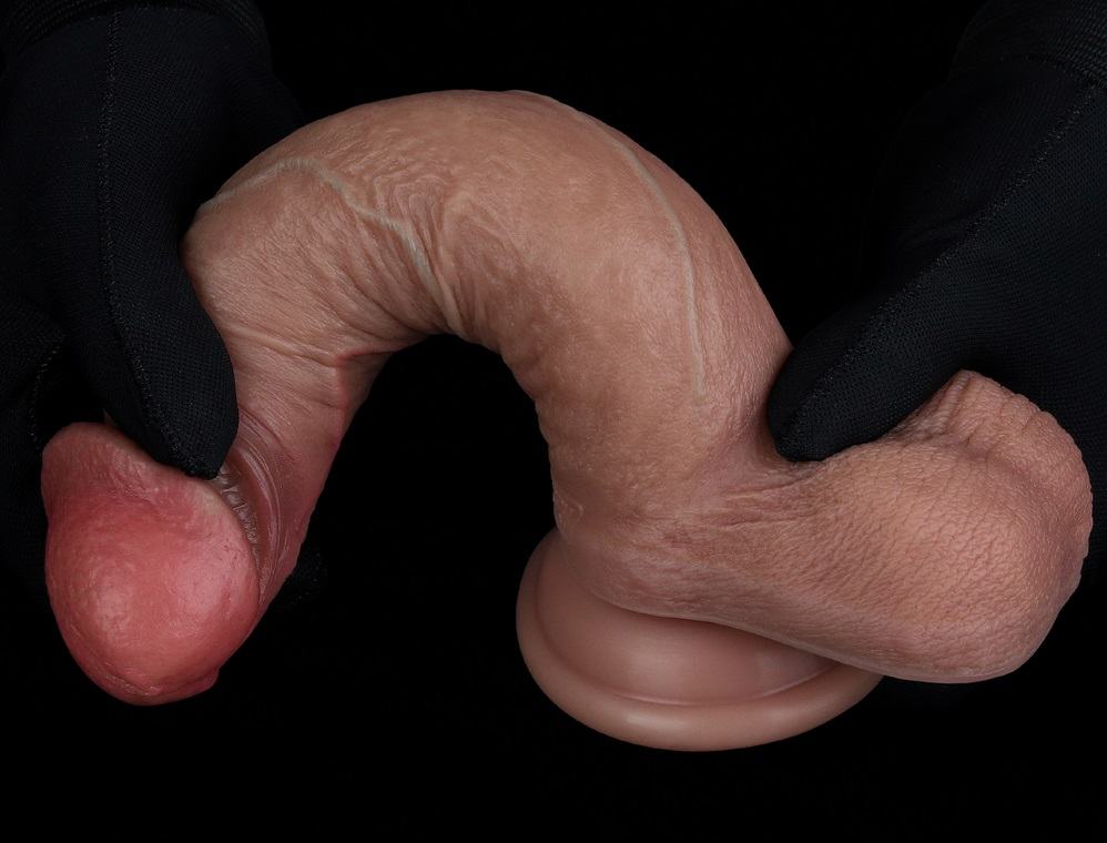Lovetoy Dildo 2 Lớp Nâu 19.5cm 7.5cm Đường Kính Siêu Phẩm