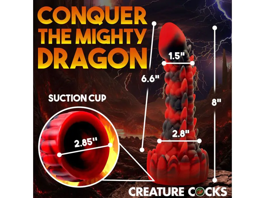 Demon Rising Rồng Vảy 8 Inch Silicon Khổng Lồ Thỏa