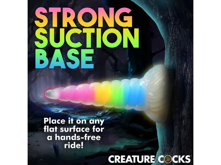 Uni-Glow Dildo Cầu Vồng Sáng Silicone Nhập Môn Vui Nhộn