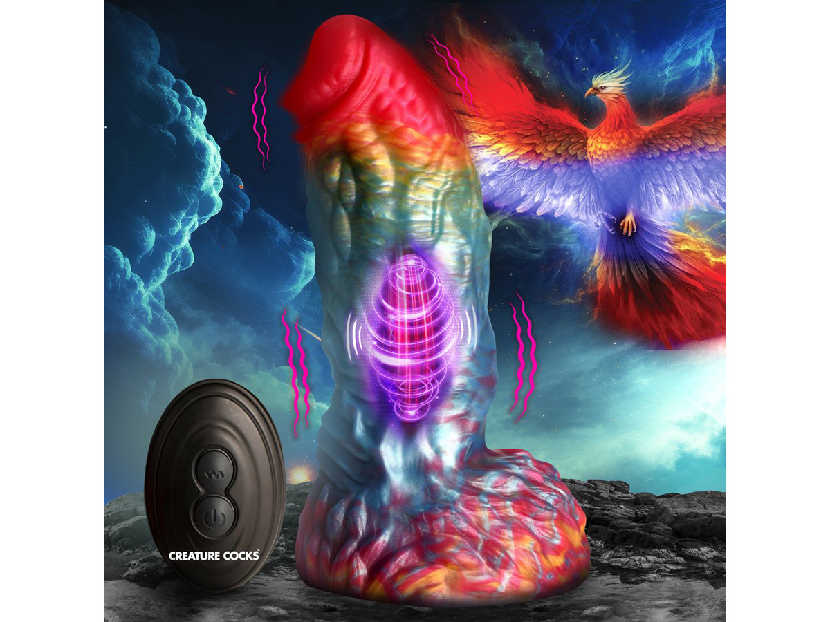 Rainbow Phoenix Vibrating Dildo Remote Silicone Sắc Màu