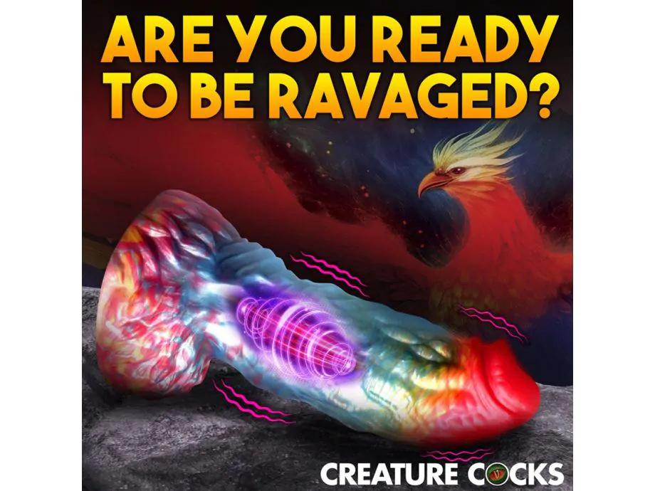 Rainbow Phoenix Vibrating Dildo Remote Silicone Sắc Màu