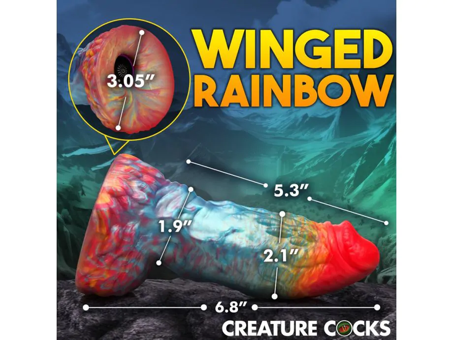 Rainbow Phoenix Vibrating Dildo Remote Silicone Sắc Màu