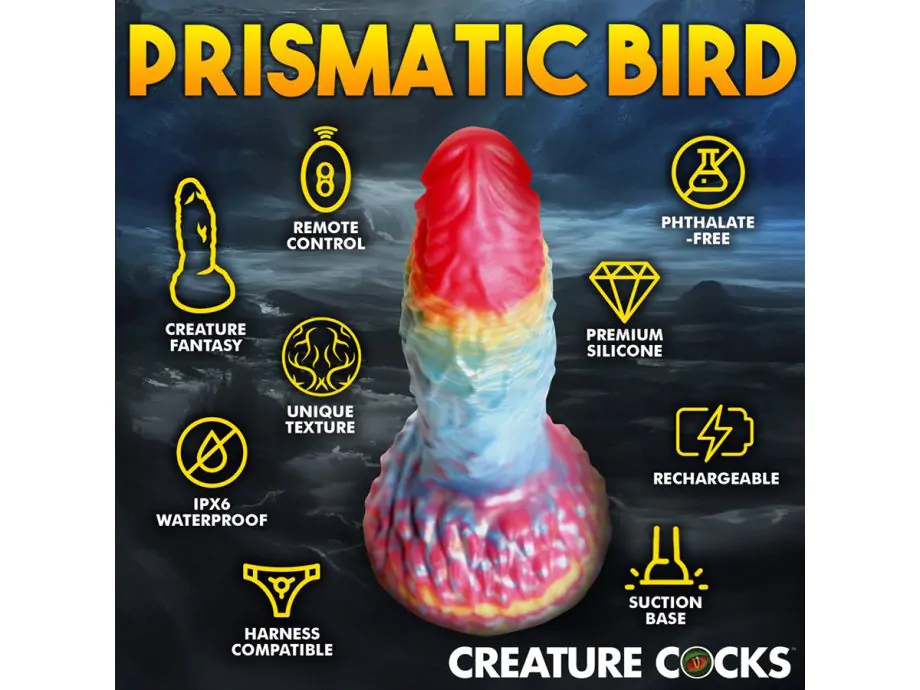 Rainbow Phoenix Vibrating Dildo Remote Silicone Sắc Màu