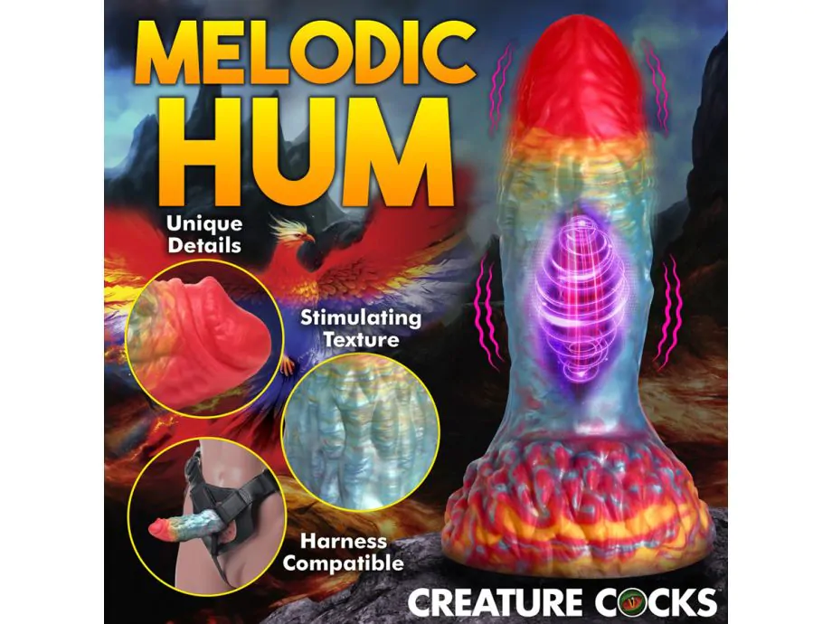 Rainbow Phoenix Vibrating Dildo Remote Silicone Sắc Màu