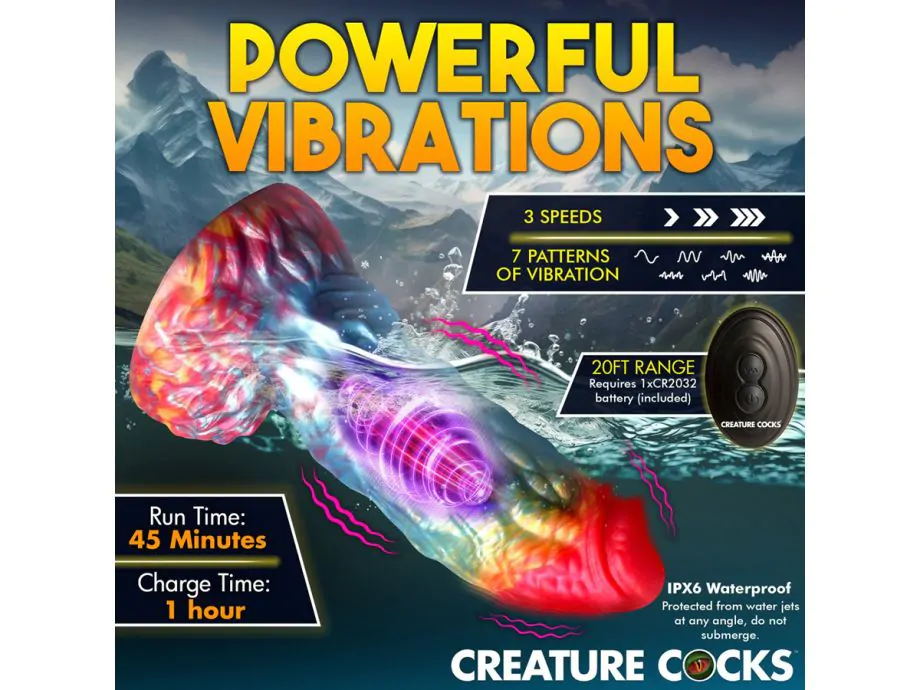 Rainbow Phoenix Vibrating Dildo Remote Silicone Sắc Màu