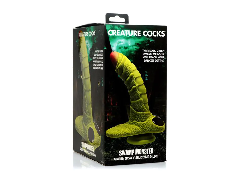Dildo Swamp Monster xanh vảy 9.4" silicone hoang dã