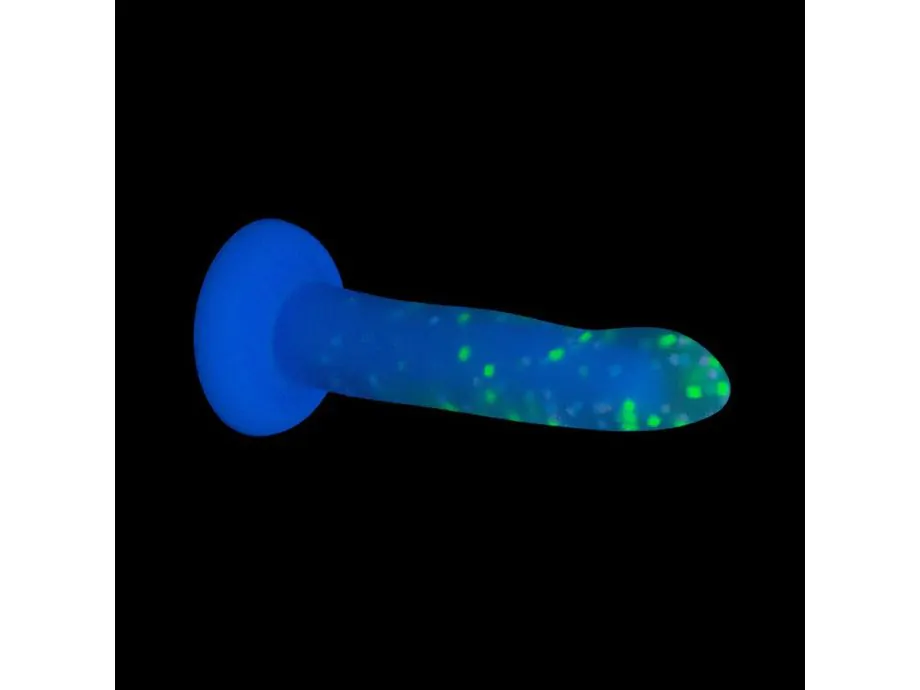 Addiction Rave Dildo 20cm Tím Uốn Cong Lấp Lánh