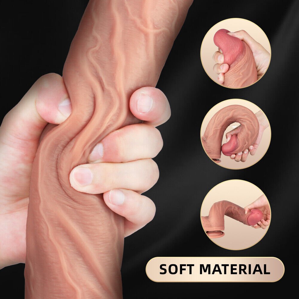 Fake Silicone Dildo 35cm Khổng Lồ Da Thật Đỉnh