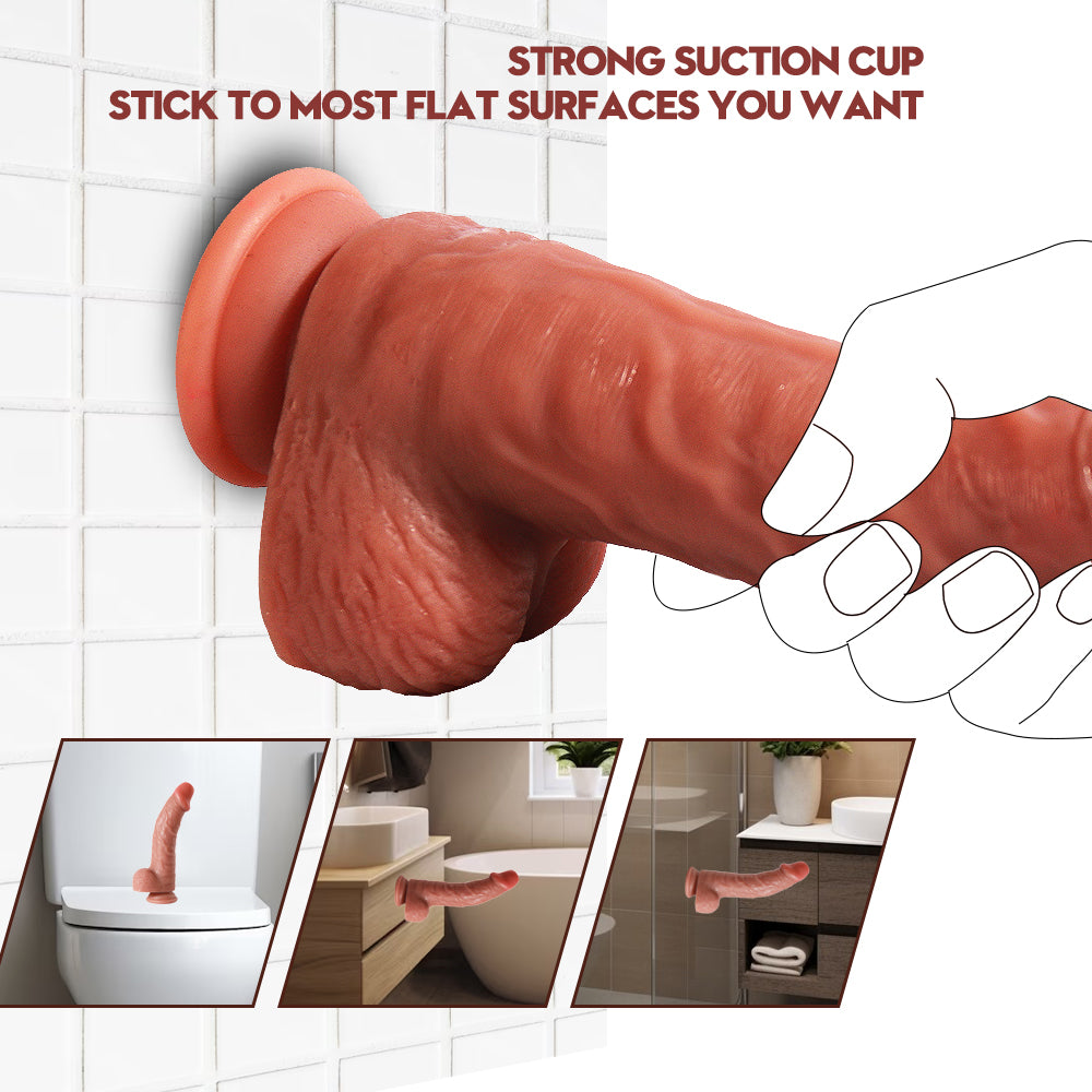Dildo Silicone Lỏng 8 Inch Thịt Tươi Mềm Mịn Thật