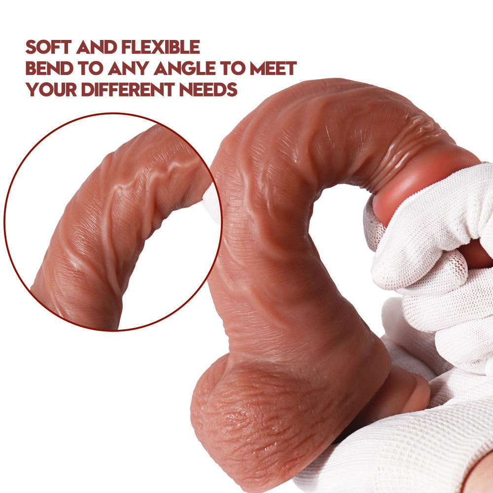 Dildo Silicone Lỏng 8 Inch Thịt Tươi Mềm Mịn Thật