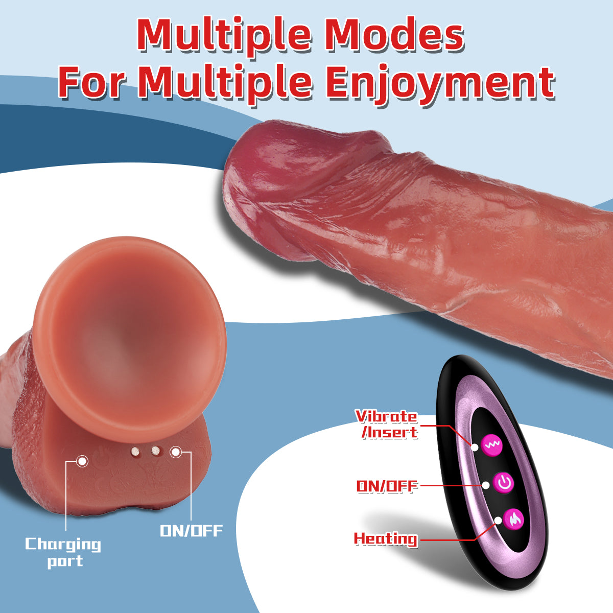 Dildo Thrusting Rung Hút Đế Cực Khoái Mạnh Mẽ