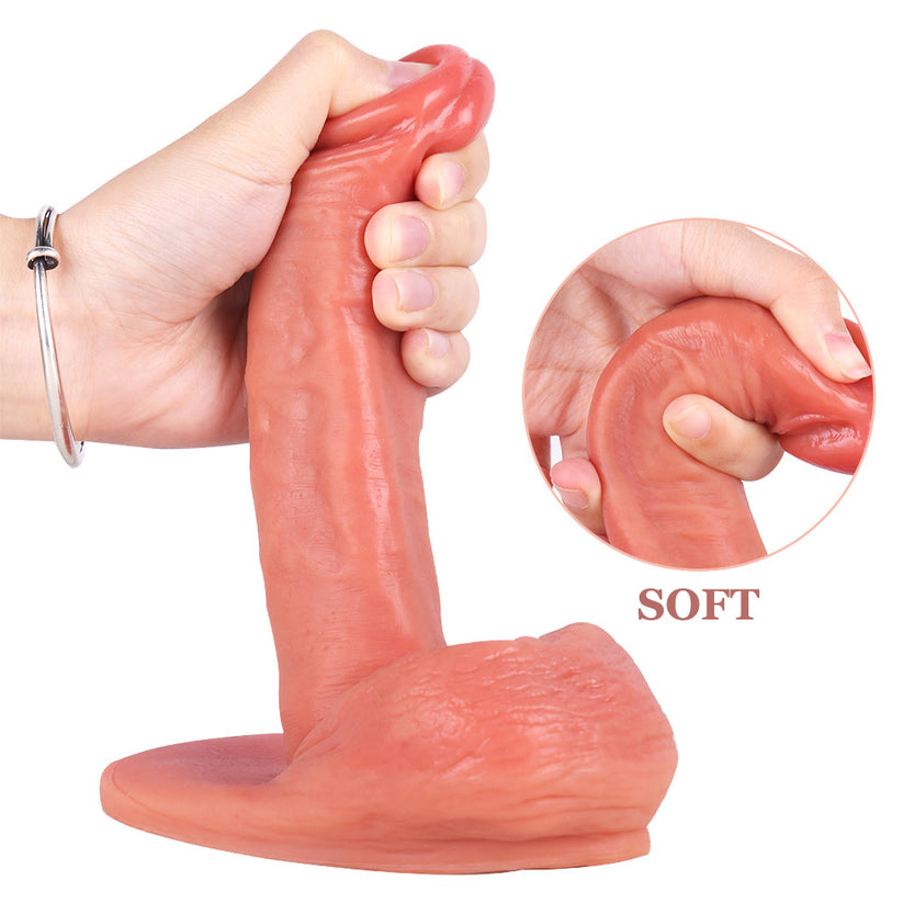 Dildo Hồng Mỏng Slim Pink Bám Hút Thực Tế