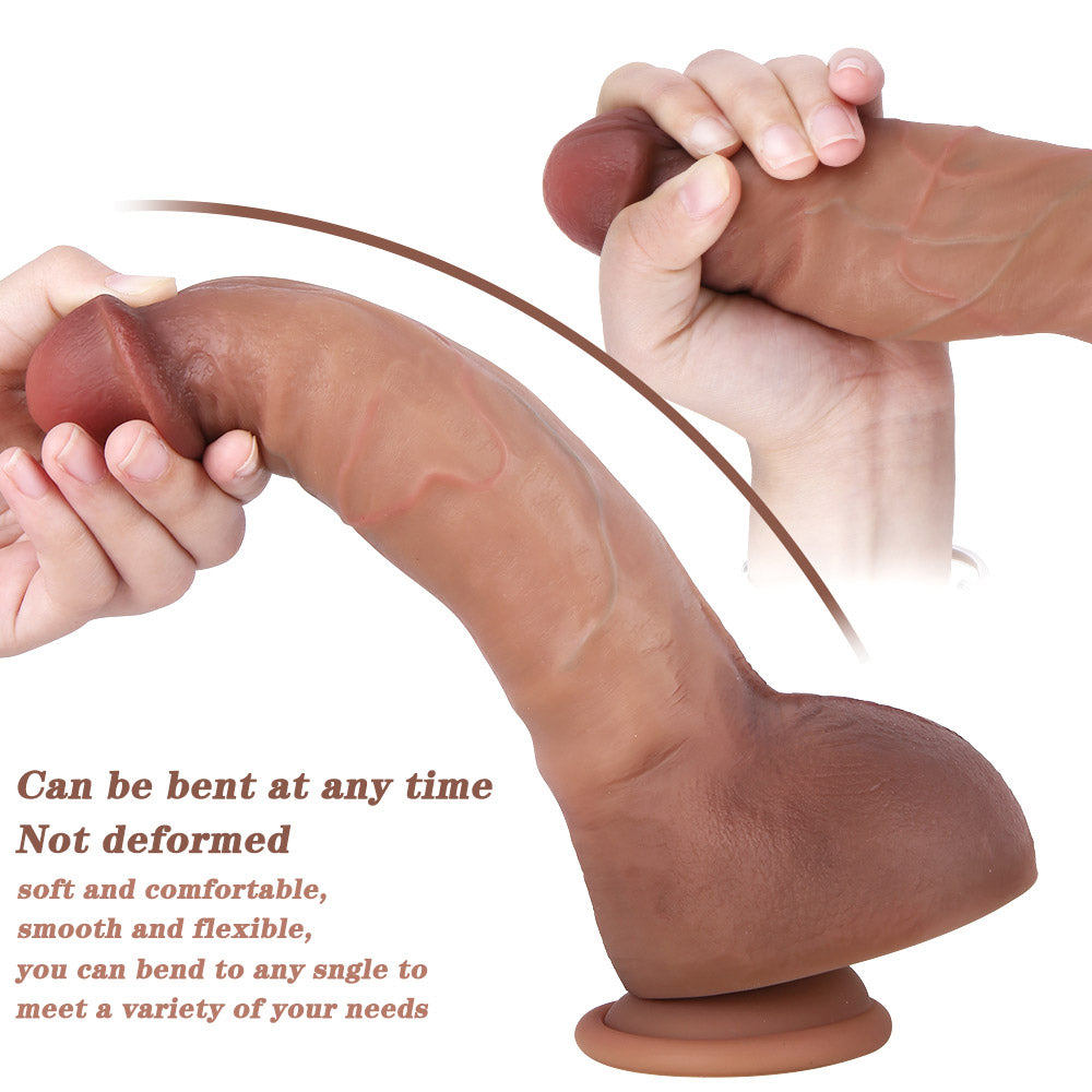 Dildo 9 Inch Silicone Thực Sống Động Trải Nghiệm Điên Rồ