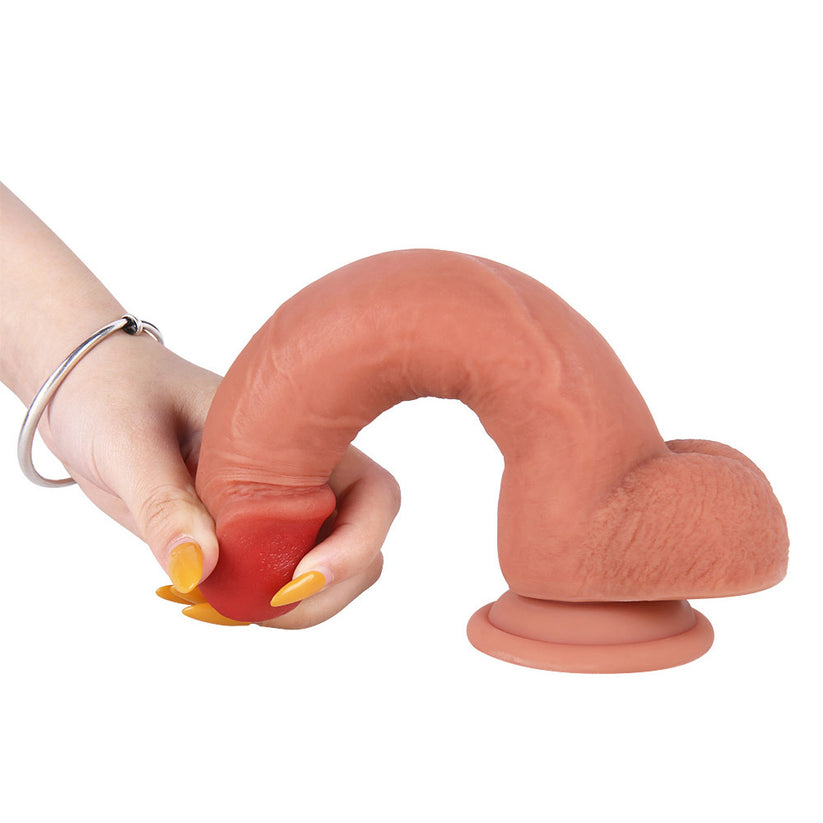 Dildo Mềm Thực Tế 8 Inch Mịn Màng Chân Thực Cao Cấp
