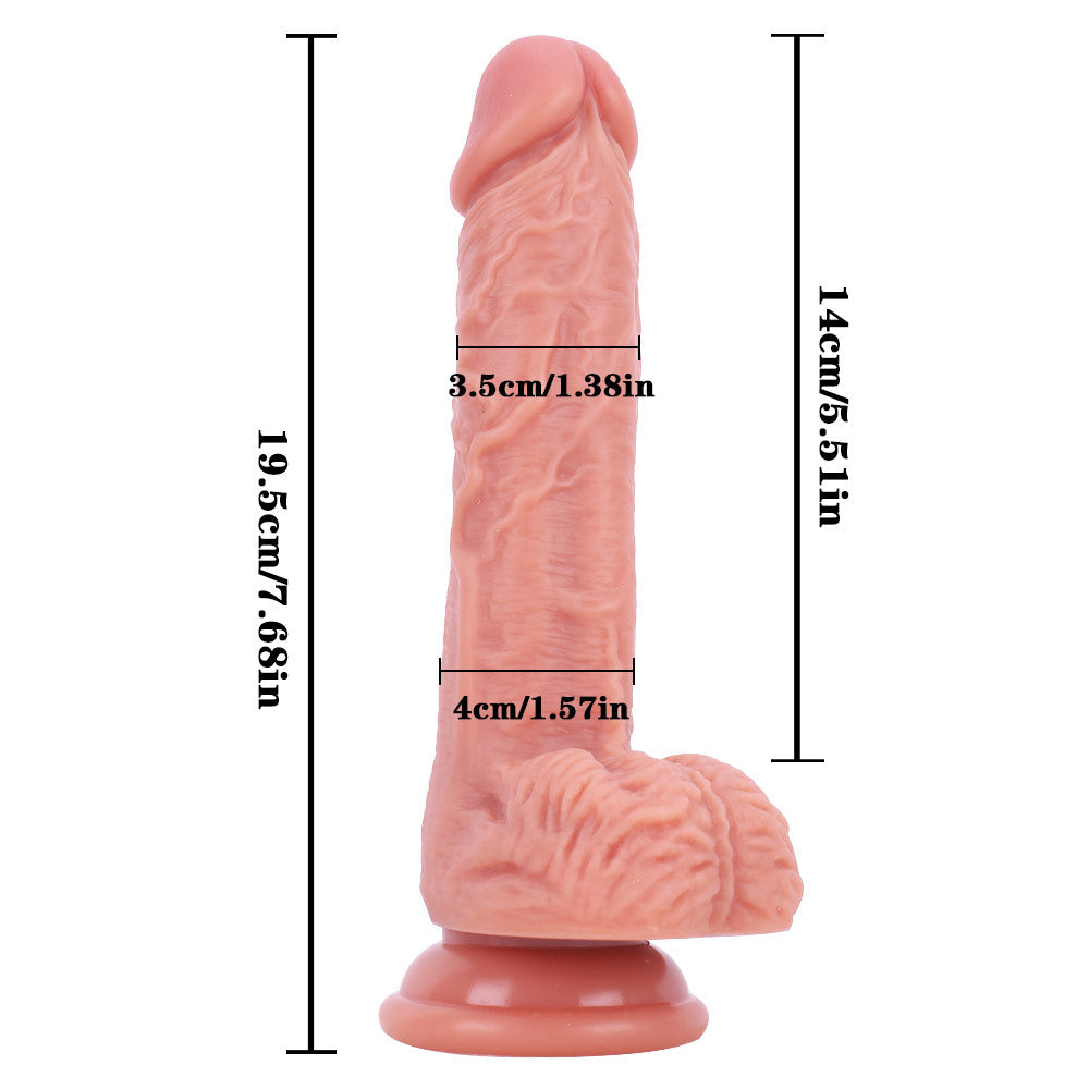 Dildo Mỏng Da Thịt Hút 19cm Thực Tế, Chân Thật