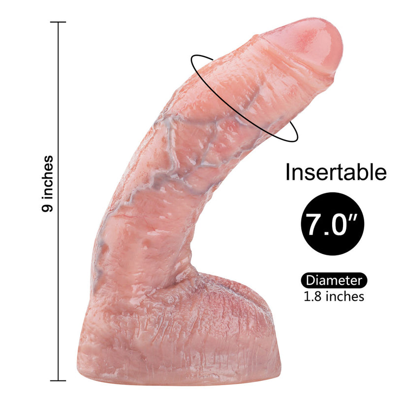 Real Skin Dildo Cong 9Inch Lon Thực Tế Mềm
