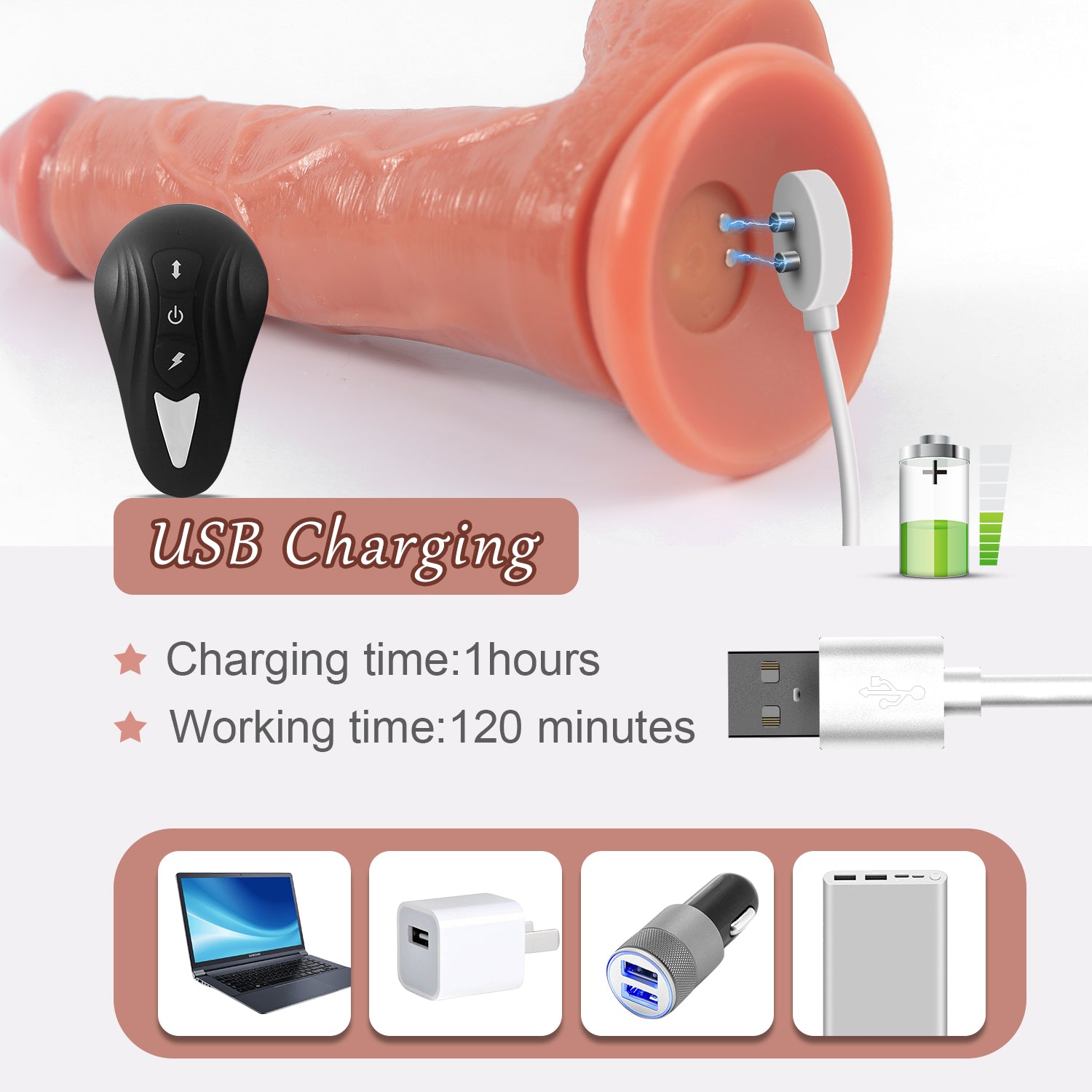 Dildo Thrust 20cm Rung Remote Chống Nước Thỏa Mãn Tột Độ