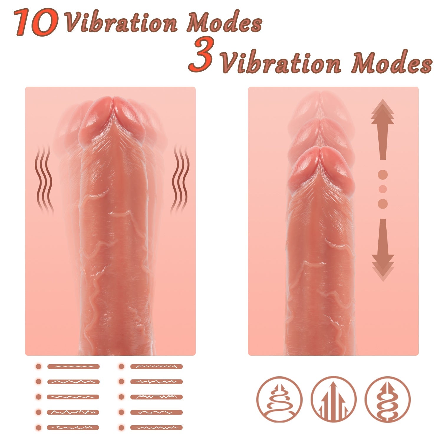 Dildo Thrust 20cm Rung Remote Chống Nước Thỏa Mãn Tột Độ