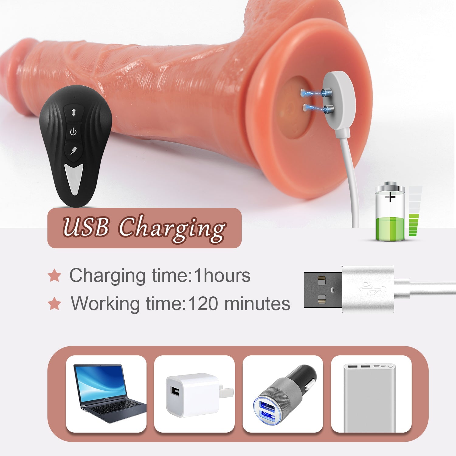 Dildo Thrust 20cm Rung Remote Chống Nước Thỏa Mãn Tột Độ