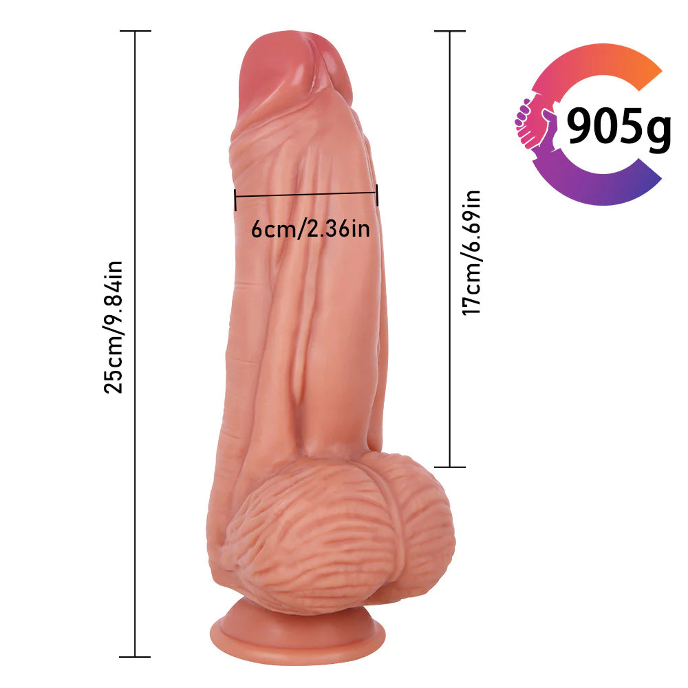 Dildo Đai 10 Inch Silicone Khổng Lồ Thực Tế Siêu Dày