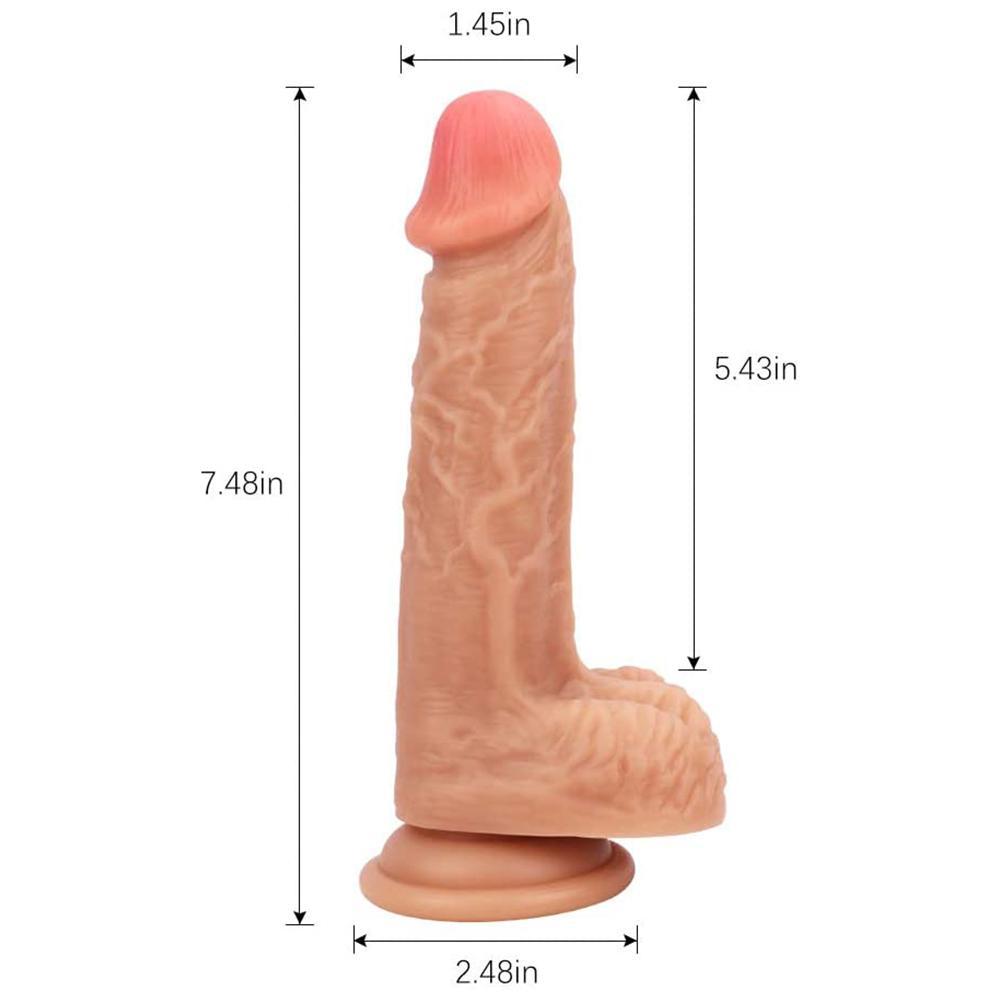 Dildo Beginner 7.5" Thực Tế Gân Siêu Dễ Dùng