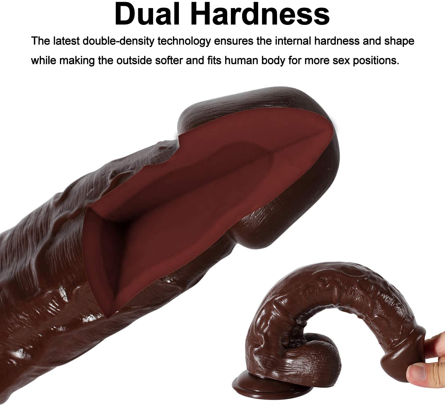 Dildo Nâu 11 Inch Hút Đáy Siêu Thực