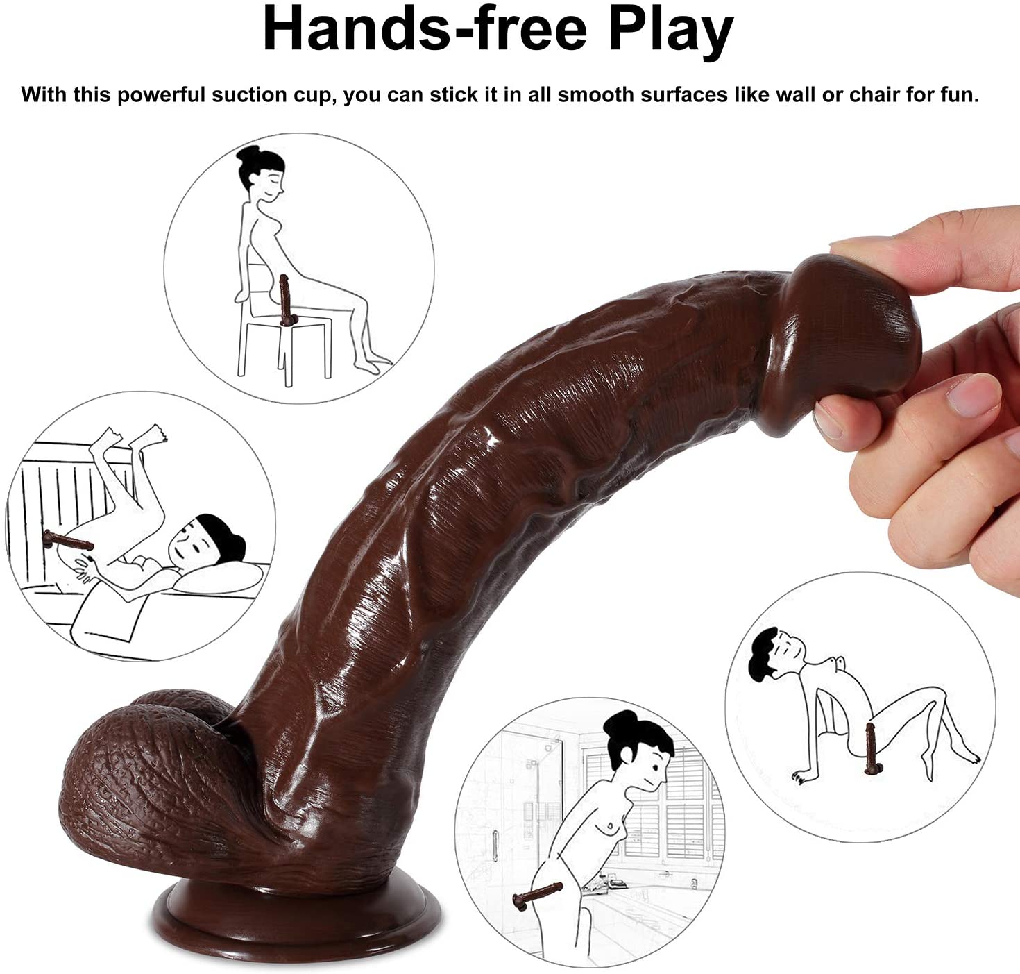 Dildo Nâu 11 Inch Hút Đáy Siêu Thực