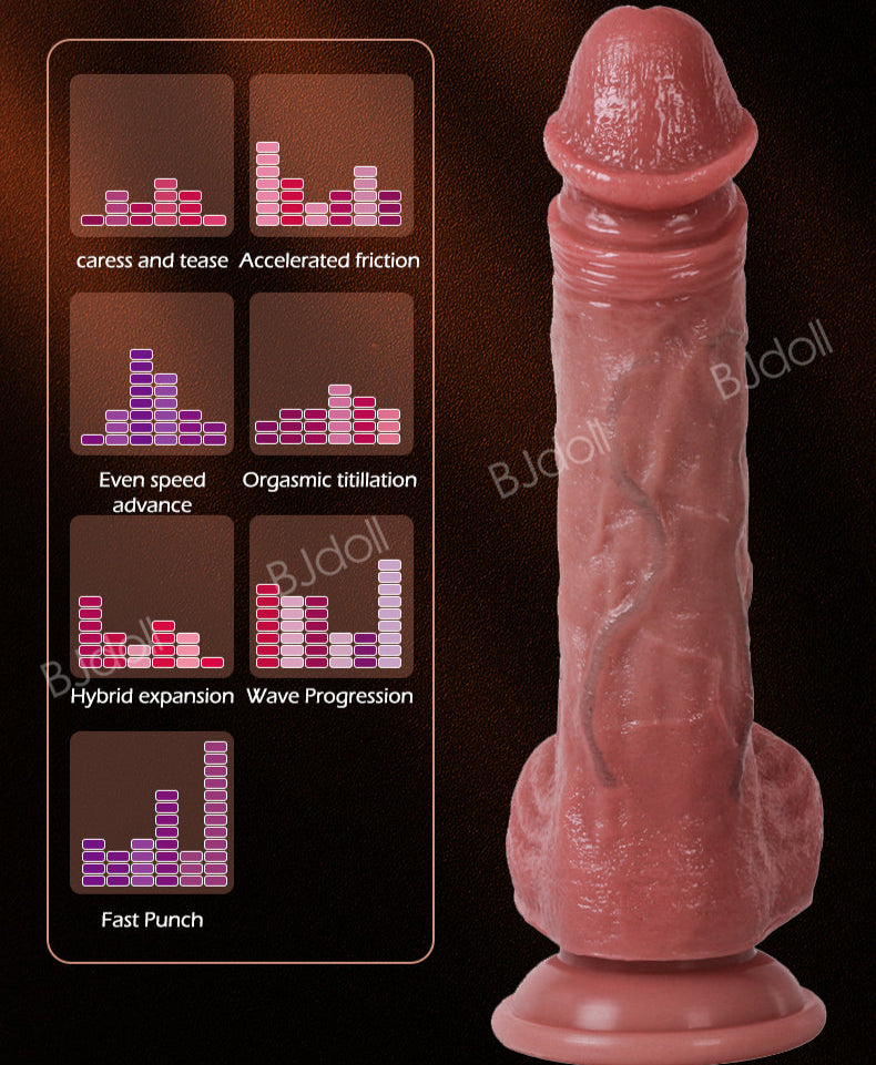 Dildo Rung 9 Inch Đâm Tự Động Siêu Mềm 7 Chế Độ Sướng