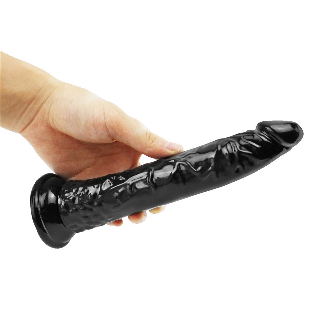 Dildo 8 Inch PVC Đen Hút Chân 19cm Hoàn Hảo Thực