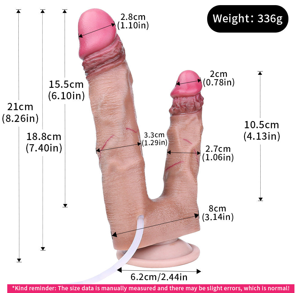 DP Dildo Realistic ejaculating đôi thúc xả thực tế