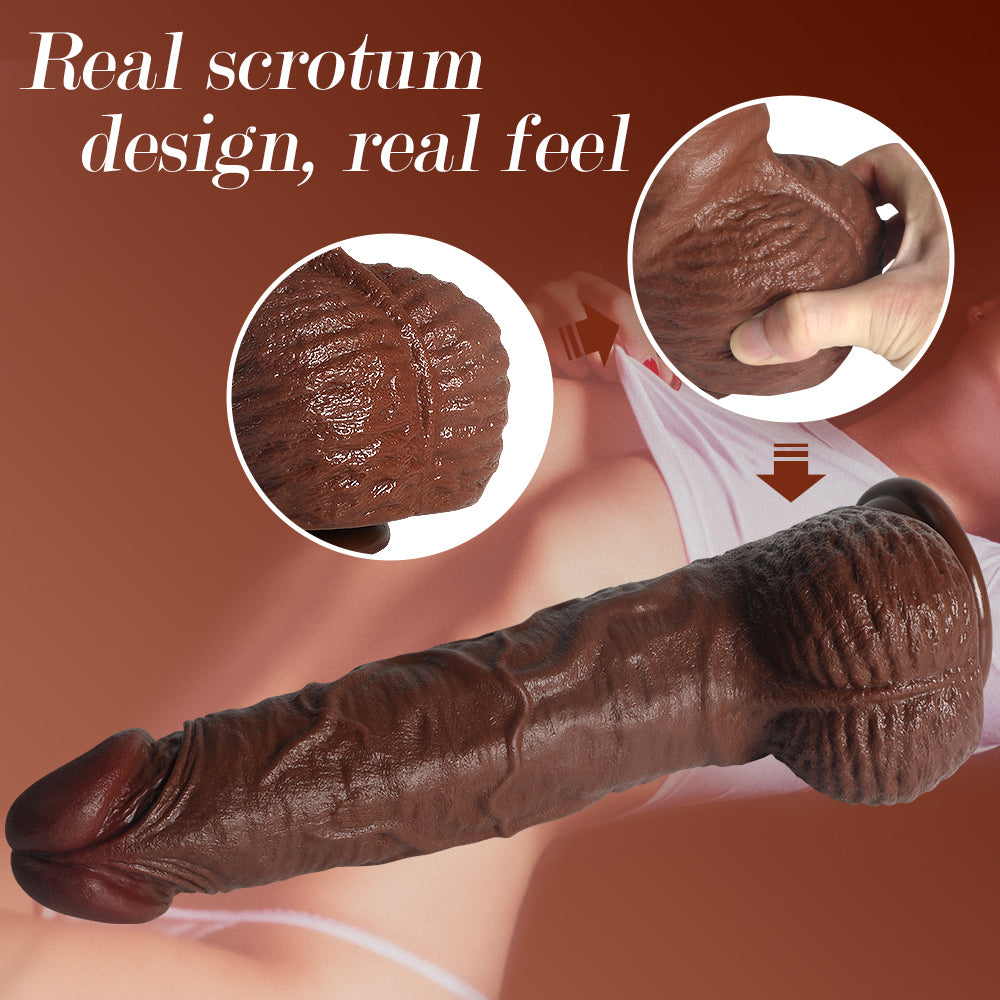 King Cock Dildo 14″ Nâu Gân Guốc Lớn Lao Động Đỉnh