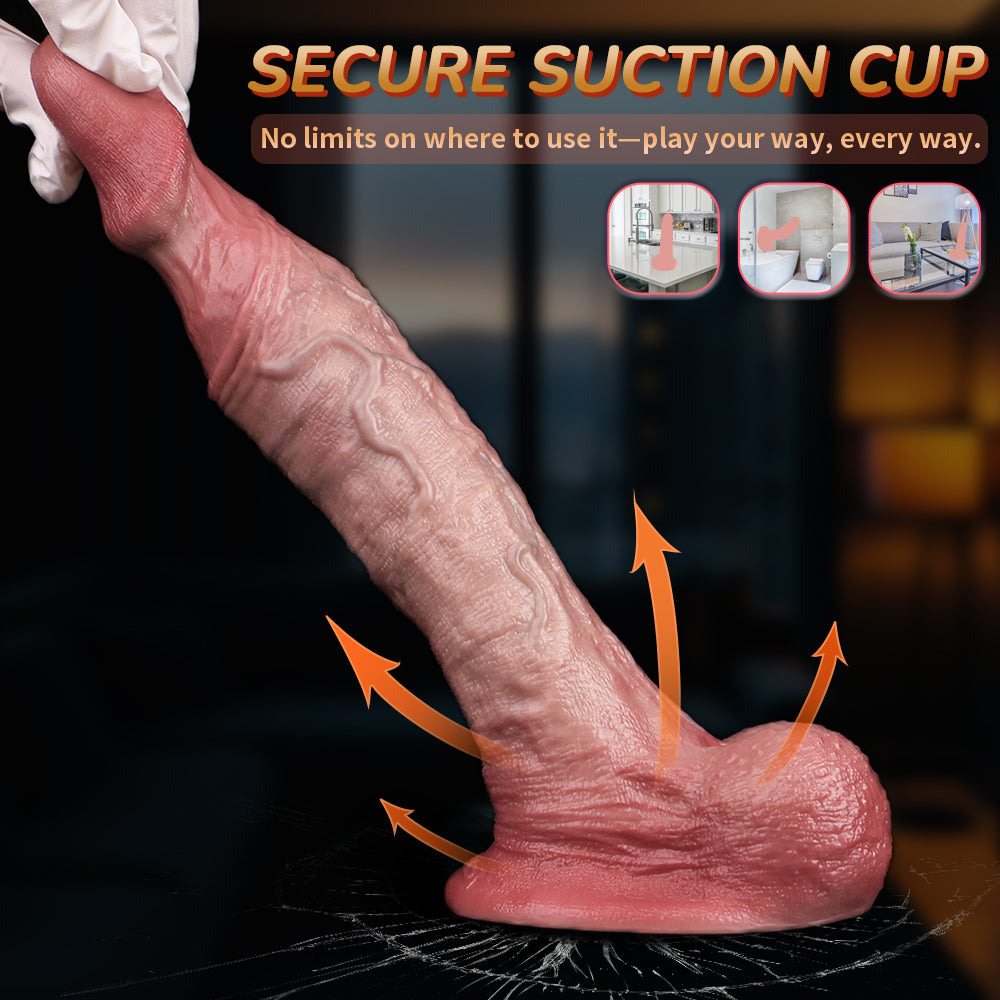 Dildo Kép 18cm Gân Guốc Mềm Ngoài Cứng Trong Chân Thực