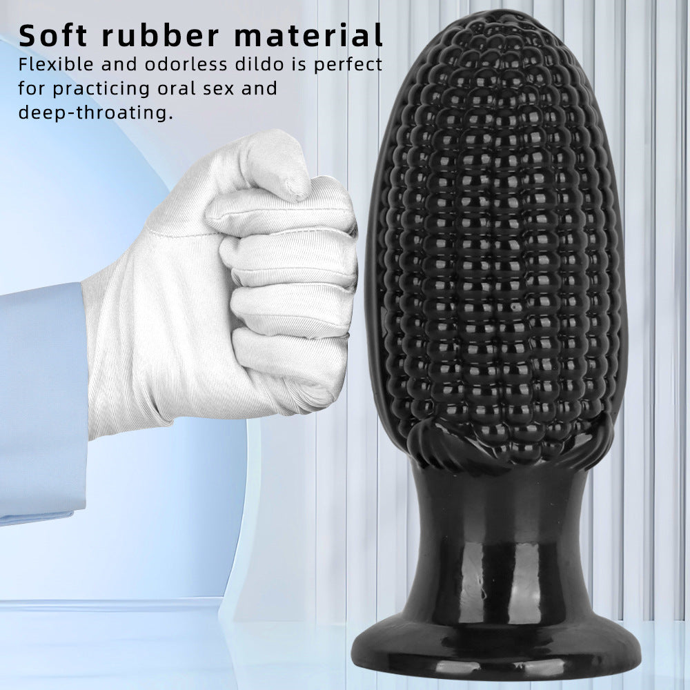 PVC Corn Cob Anal Plug Đen Hình Bắp Ngô Kích Thích