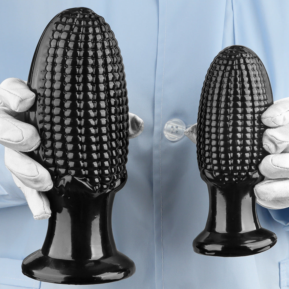 PVC Corn Cob Anal Plug Đen Hình Bắp Ngô Kích Thích