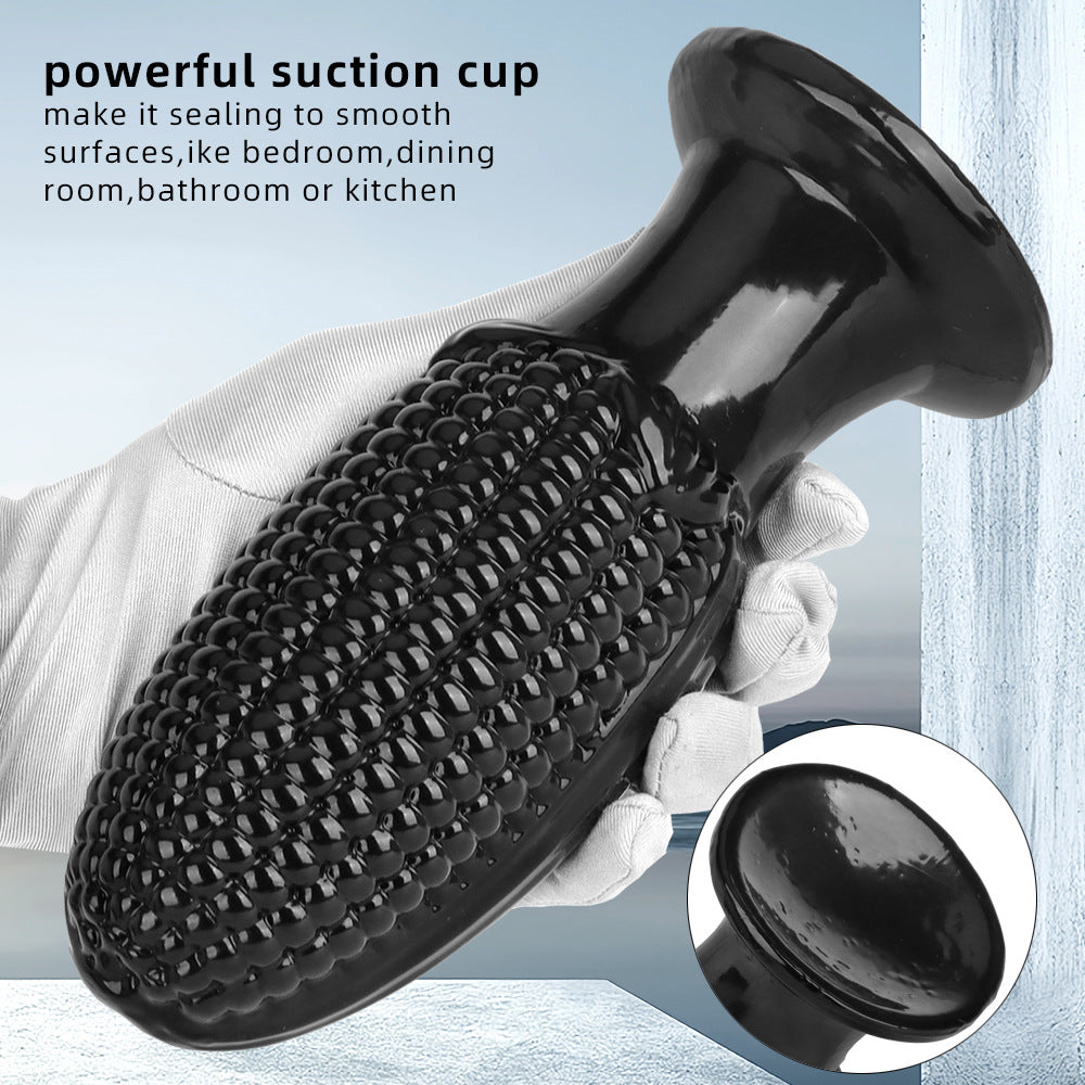 PVC Corn Cob Anal Plug Đen Hình Bắp Ngô Kích Thích