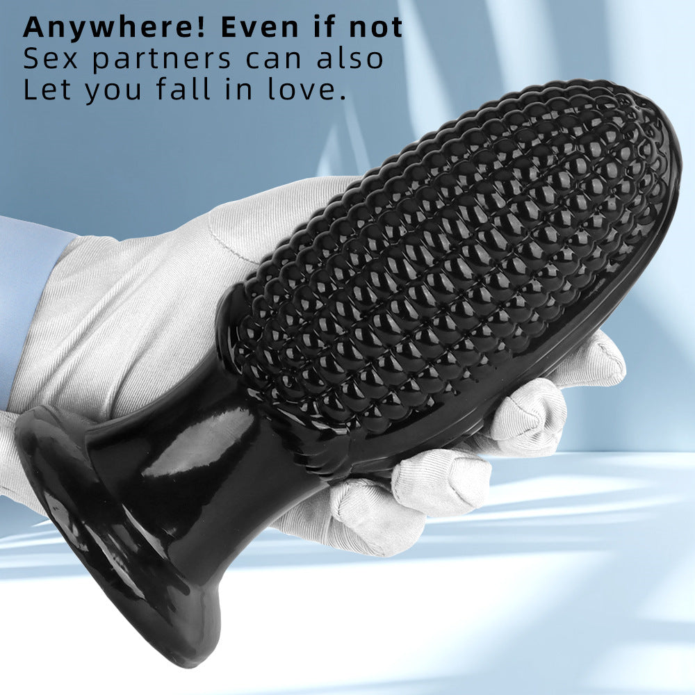 PVC Corn Cob Anal Plug Đen Hình Bắp Ngô Kích Thích