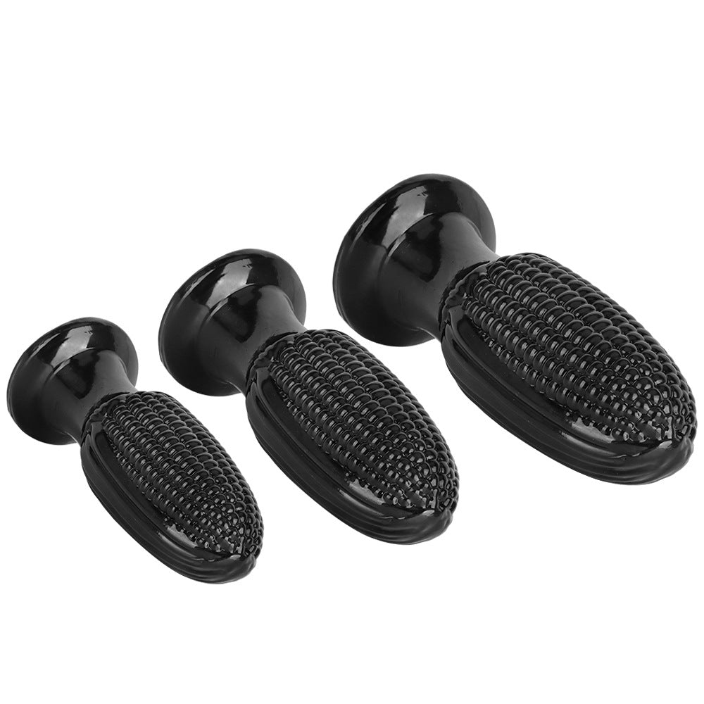 PVC Corn Cob Anal Plug Đen Hình Bắp Ngô Kích Thích