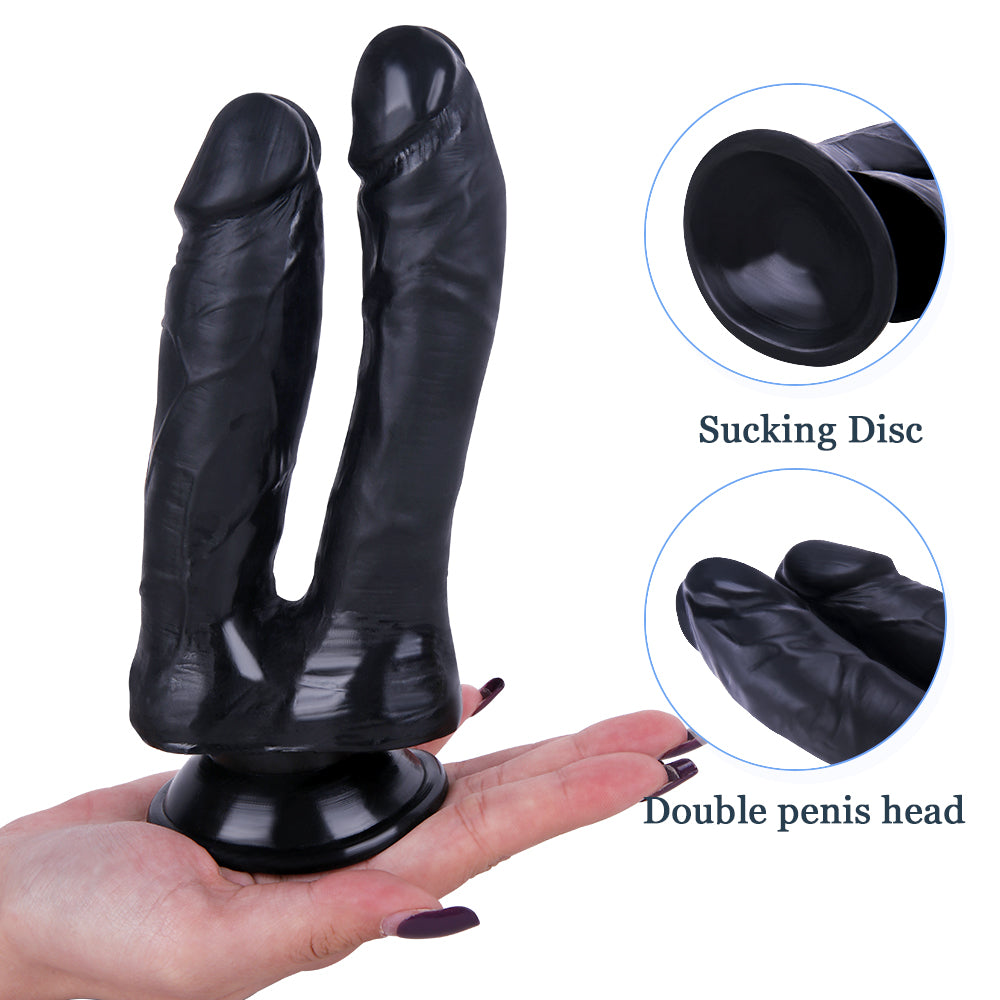 Địu Đôi Silicon Đen 6 Inch Xâm Nhập Đỉnh Cao