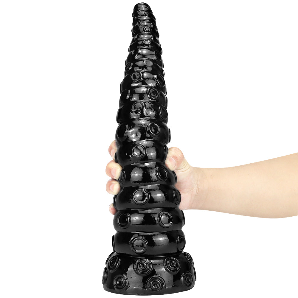 Tentacle Dildo Đen 15 Inch Hút Siêu Dài Kết Cấu