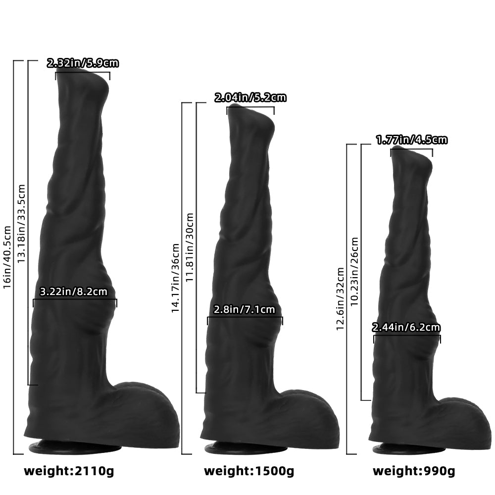 Dildo Ngựa Silicone Đen 16