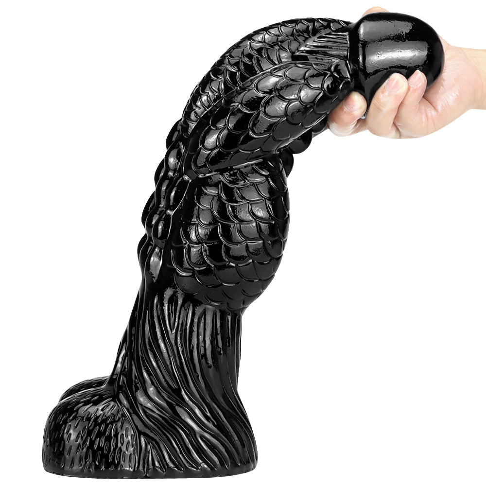 Rồng Đen Dildo 37cm Khổng Lồ Mô Phỏng Siêu Thật