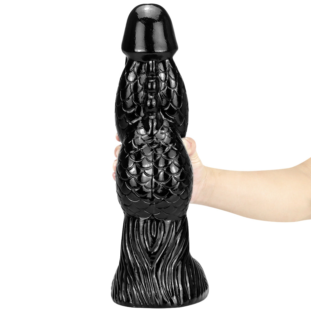 Rồng Đen Dildo 37cm Khổng Lồ Mô Phỏng Siêu Thật